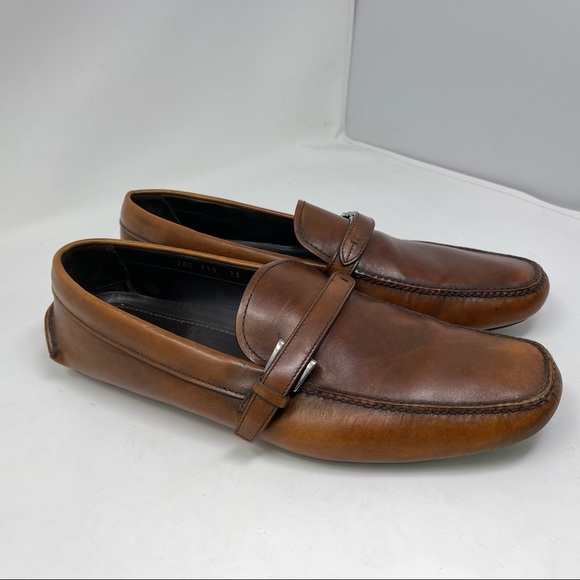 Prada shoes loafers belt leather driving shoes slip on in size 11 - Picture 2 of 16